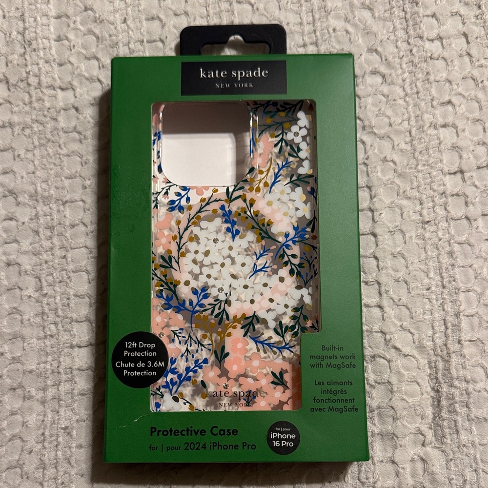 Kate Spade iPhone 2024 Pro Case - Pink and Blue Floral
